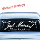 Stickers Mariage Just Married + les deux Prénoms 