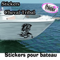  Stickers CHEVAL tribal pour bateau