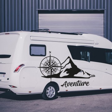 Stickers Boussole - Montagne - Aventure