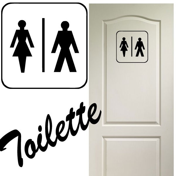 Stickers Porte , WC Homme Femme