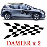 Planche de 2 Stickers Tuning Damier - 2