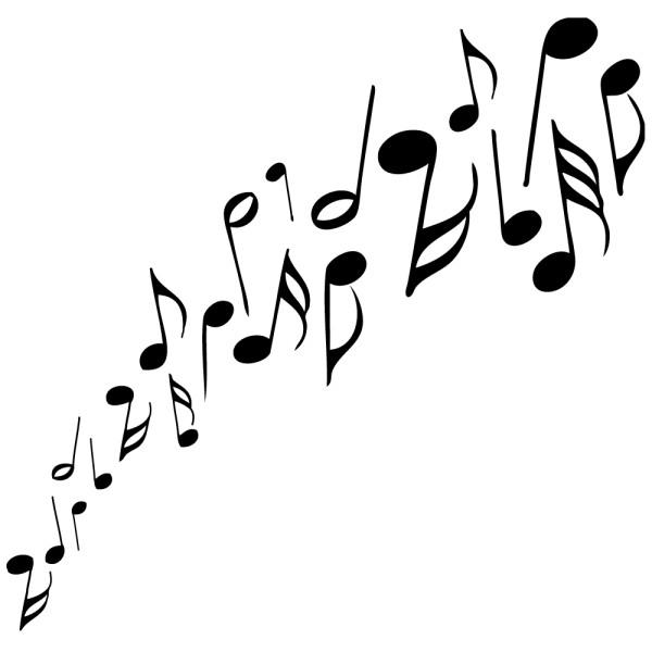 free clipart music notes black white - photo #48