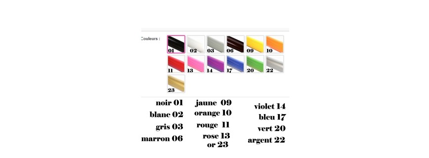 Couleurs disponibles - lettrage ou chiffrage pour bateau